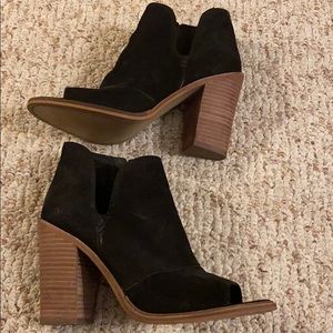Vince Camuto Black Peep Toe Booties